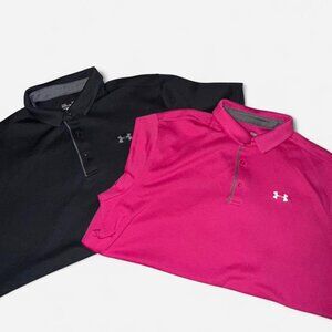 Under Armour Loose Heat Gear Athletic Thick Golf Polo Shirt Men's XLarge Bundle
